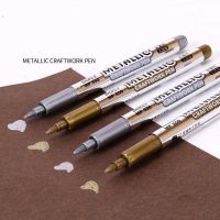 1/3/4pcs/lot Permanent Paint Marker Pens Gold /Silver For Drawing Students Supplies DIY Metallic Waterproof Marker Craftwork Pen