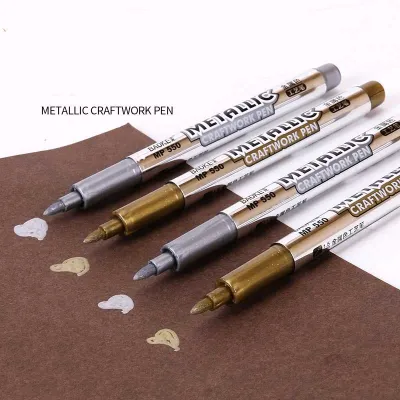 【CC】✆  1/3/4pcs/lot Permanent Paint Pens Gold /Silver Students Supplies Metallic Craftwork