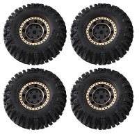 4Pcs 55X22Mm 1.0 Brass Wheel Rim Rubber Tire Replacement Parts Accessories for 1/18 1/24 RC Crawler Car Axial SCX24 AX24 TRX4M FMS FCX24 Upgrade Parts