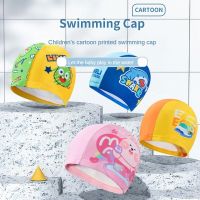 Cartoon Shark Rabbit Swimming Cap Kids Boys Girls Soft Comfortable Waterproof Swim Hat Swimming Pool Equipment Accessories