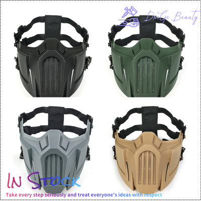 【คลังสินค้าพร้อม】หน้ากากป้องกันครึ่งหน้ายุทธวิธีการต่อสู้กลางแจ้ง Cs Wargame ครอบคลุมอุปกรณ์ Breathable Cosplay Skull Covers