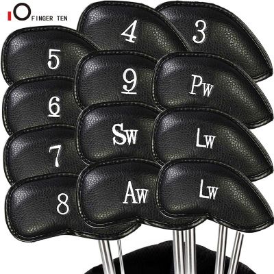 12 Pcs Deluxe Synthetic Leather Golf Club Head Covers Driver Iron Headcover Set Waterproof for All Irons Club DripShipping
