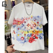 LIVE GREAT Graffiti-print short sleeves Women s crewneck casual top