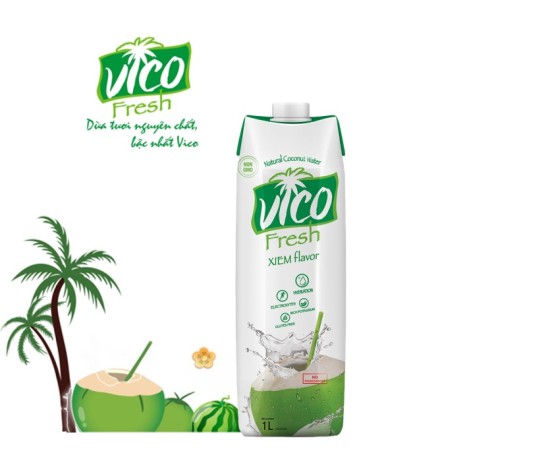 Combo 2 hộp nước dừavico fresh 1l - thanh mát - ảnh sản phẩm 1