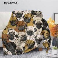 2023 in stock TOADDMOS Winter Bed Sheet Knee Blanket Office Nap Blanket Cute 3D Pug Dog Pattern Premium Quilt Blan，Contact the seller to customize the pattern for free