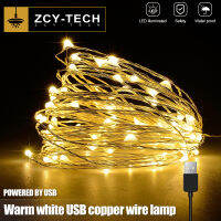 ZCY DIY คริสต์มาส LED ไฟนางฟ้าคูเปอร์ลวด2/5/10เมตร USB 5โวลต์พู่ห้อยแสงห้องนั่งเล่นห้องนอนกลางแจ้งไฟสวนสตริงตกแต่งวันหยุดโคมไฟ