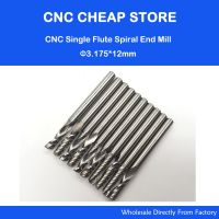 10pcs 1/8－Cnc Bits ขลุ่ยเดี่ยวเกลียวเราเตอร์คาร์ไบด์ End Mill Cutter เครื่องมือ 3.175 x 12mm