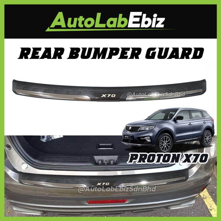Rear Bumper Guard 3D with Chrome Linning Proton X70 Lazada