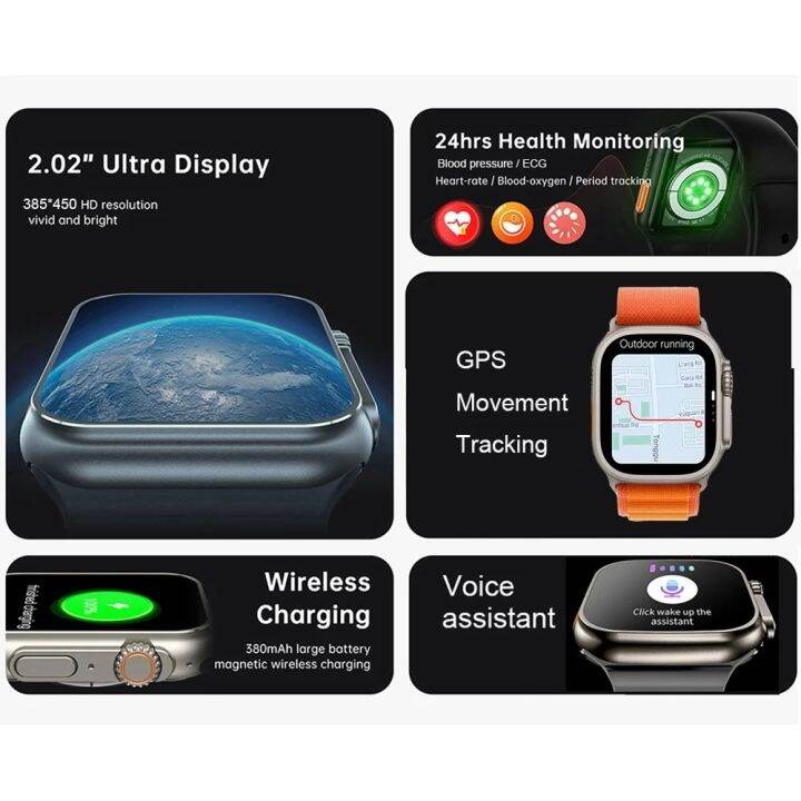 ใหม่สำหรับ-apple-smart-watch-อัลตร้าซีรีส์8-nfc-49มิลลิเมตร-s-mart-w-atch-ผู้ชายผู้หญิงบลูทูธกันน้ำไร้สายชาร์จหน้าจอ-hd