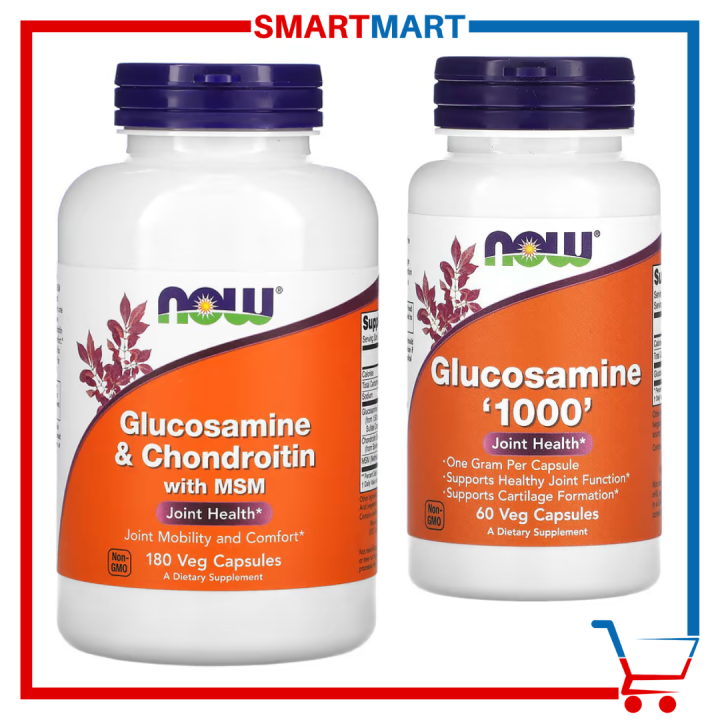 Now Glucosamine 1000 or Chondroitin with MSM 60 or 90 or 180 Vegetable Capsules Lazada PH
