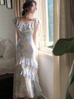 【HOT】▲✿№ New Elegent Prom Print Female Fashion French Piece Vestidos