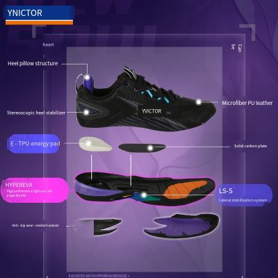 2023ใหม่ Victor รองเท้าแบดมินตันสำหรับผู้ชายผู้หญิงรองเท้าผ้าใบกีฬากันลื่นยืดหยุ่นสูงระบายอากาศได้ดี A970ACE เทนนิส