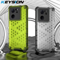 KEYSION เคสเกราะกันกระแทกสำหรับ Xiaomi 13T Pro 5G ซิลิโคนนิ่ม + PC เคสหลังโทรศัพท์แบบรังผึ้งใสเคสสำหรับ Redmi K60พิเศษ