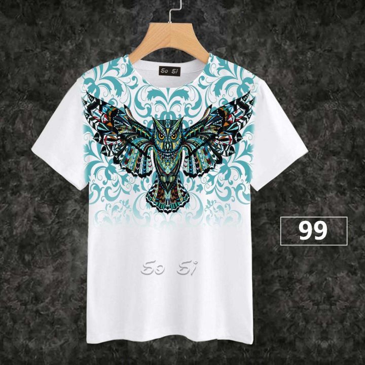 loso-store-เสื้อยืดพิมพ์ลาย-ลายนกฮูก-และลายดอกกุหลายสวยๆ