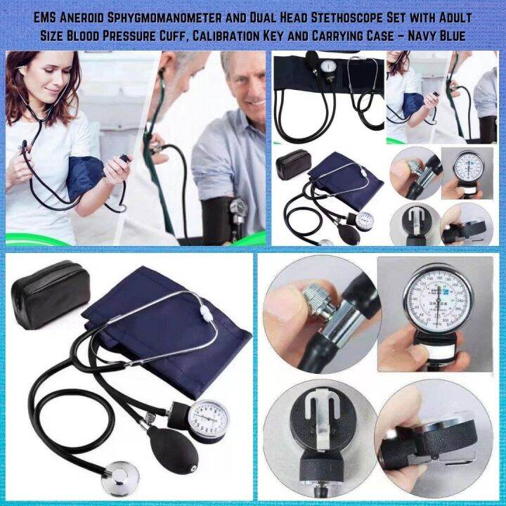 EMS Aneroid Sphygmomanometer and Dual Head Stethoscope Set with Adult