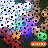 ZZOOI 5M  Christmas Fairy Lights LED Football String Lights Garland Football Suitable for Football Club Decoration Home Decoration