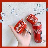 3D CococolaEarphone เคสสำหรับ/AirPods2หูฟัง2ปลอกซิลิโคนกระเป๋า Air Pods อุปกรณ์ป้องกันสำหรับ AirPod สีแดงสีขาว