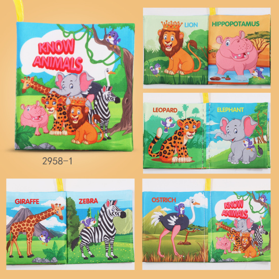 Happytoy 1 6 cuốn sách mềm sách vải cho bé giáo dục sớm giác quan cho trẻ - ảnh sản phẩm 1