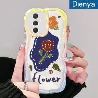 Dienya เคสปลอกสำหรับ Samsung A54 5G A33 5G A34 5G A53 5G A73 5G ลายดอกกุหลาบสวยงามสีสันสดใสขอบเนื้อครีมคลื่นเคสนิ่มเคสโทรศัพท์โปร่งใสกันกระแทกเคสซิลิโคนใส