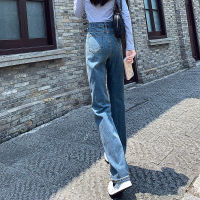 Spring Hong Kong Style Retro Straight Jeans Womens Millennium Hot Girl Slim Fit Slimming Oldschool High Waist Drainpipe Pants