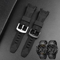 ❁♀❦ High quality rubber strap For Casio PRG-110Y / PRW-1300Y black resin watch strap Accessories PROTREK Silicone Watchbands 26mm