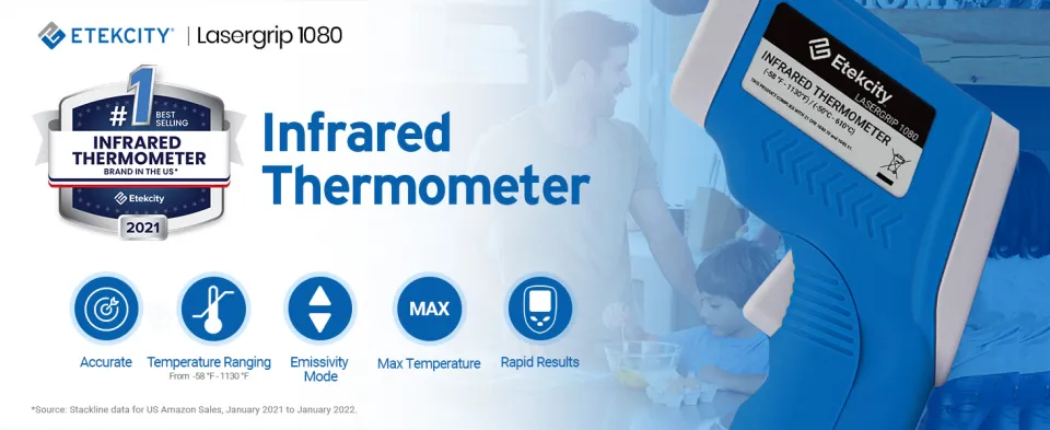 Etekcity Lasergrip 1080 Infared Thermometer Temp Gun