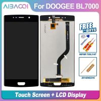 หน้าจอสัมผัสแบบใหม่ Aibaoqi + จอแสดงผล LCD + เปลี่ยนชิ้นส่วนกรอบสำหรับโทรศัพท์ BL7000 Doogee