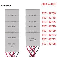 60ชิ้น TEC1-12705เครื่องทำความเย็นเทอร์โมอิเล็กทริค TEC1-12706 Peltier TEC1-12710 TEC1-12715 40*40มม. 12V Peltier Elemente โมดูล