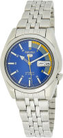 Seiko 5 Automatic Blue Dial Silver Stainless Steel Mens Watch SNK371K1