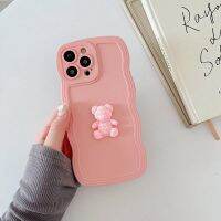 Creative Big Wave กรอบ3D หมีโทรศัพท์มือถือสำหรับ IPhone14Promax 14Plus 13 13PROMAX 11 12 Pro Max XR XS Max X 6 6Plus 7 8 Plus 12 Mini TPU Cover