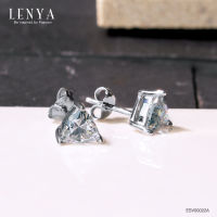 Lenya Jewelry ต่างหูเพชร DiamondLike รูปทรงสามเหลี่ยม เหมาะสวมใส่ได้เรื่อยๆ ไม่มีเบื่อ บนตัวเรือนเงินแท้ชุบทองคำขาว