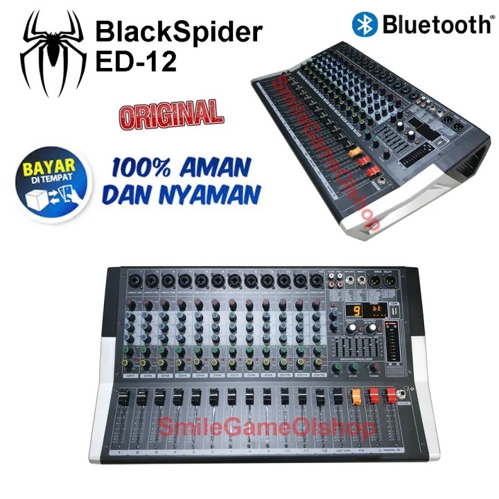Power Mixer BlackSpider ED12 12channel , Bluetooth Lazada Indonesia