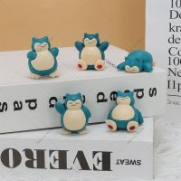 5ชิ้น/1ชิ้นโมเดลการ์ตูน Snorlax ตัวเลขโปเกมอนขนาดเล็กของเล่น PVC ของขวัญตุ๊กตาสำหรับเด็ก3.8-4.3ซม.