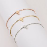 [COD] mirror stainless steel hole beads series classic cross bracelet simple fashion anklet