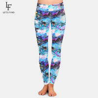 LETSFIND New Arrival Beautiful Galaxy Pattern Print High Waist Plus Size Women Leggings Fashion Fitness Slim Female Ninth Pants