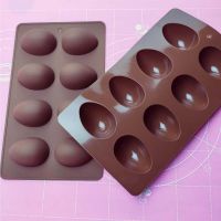 【lz】♠❁  Ovo de páscoa 3d forma chocolate silicone molde 8 cavidade molde do bolo diy dinossauro ovo cozimento molde pastelaria fondant moldes sabão molde