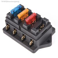 ▼✚ Car 4 Way Circuit Standard ATO Blade Fuse Box Block Holder 12V / 24V 4 Way Fuse For 22mm Handlebar Motorcycles E-Bikes