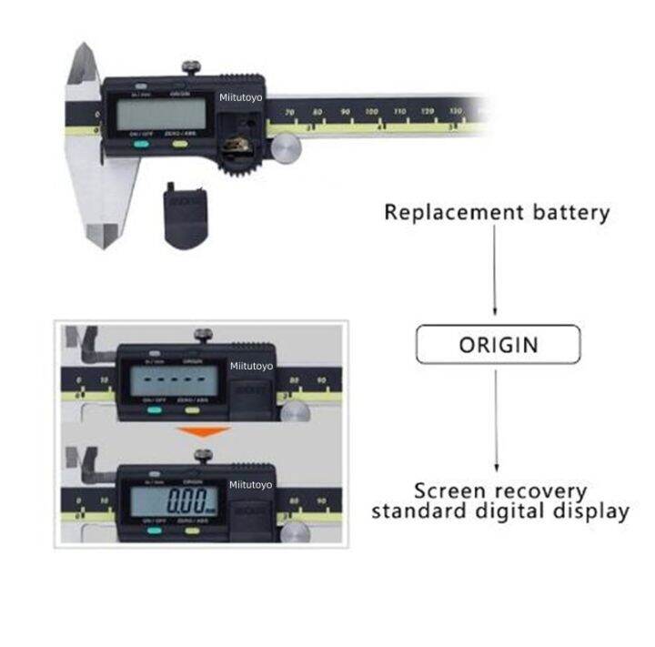 miitutoyo-เครื่องวัดก้ามปูเนียดิจิทัล-lcd-ขนาด6นิ้ว150มม-200มม-มาตรวัดการตรวจสอบสแตนเลสเครื่องวัดอิเล็กทรอนิกส์