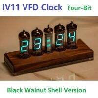 การหรี่แสงอัตโนมัติสีดำวอลนัทกรอบรุ่น IV11นาฬิกา VFD บอร์ดขับหลอดเรืองแสงสี่บิตนาฬิกาเรโทรย้อนยุค