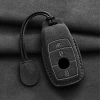 Leather Car Key Case Cover For Mercedes Benz A C E S G Class GLC CLE CLA GLB GLS W177 W205 W213 W222 X167 AMG Car Accessories