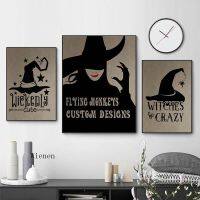 CW Witch Poster FantasyWitch Hat Canvas Painting VintageandWallPictures for CafeKitchen Decor