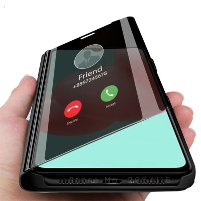 （SPOT EXPRESS） S21กรณีกระจกสมาร์ทโทรศัพท์มือถือแบบพับฝาสำหรับ Samsung Galaxy S21 S 21 Ultra Plus S21ultra S21plus 5G 2021หนังสือ Coque