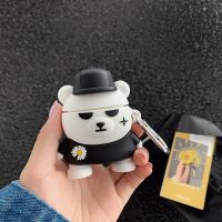 Brand Daisy Cool Bear Scar 3D case For AirPods 1 2 charging box soft silicone Wireless bluetooth earphone protective cover coque