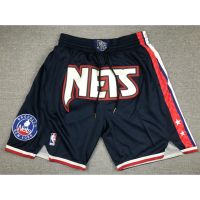 Hot Newest Top-quality New arrival 2022 2023 Newest shot goods Most popular 22/23 Top quality Ready Stock High quality pockets available new NBA mens Brooklyn Nets just don big logo embroidery basketball shorts pants NETS black