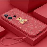 เคส Redmi 12C Xiaomi เคสนิ่มใส่โทรศัพท์ C40 Poco ซิลิโคนเหลวป้องกันเคสกันกระแทกมือถือเรียบเนียนน่ารักหมีการ์ตูนพร้อมสายคล้อง