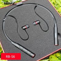 หูฟังเบสหูฟังสำหรับเล่นกีฬาไร้สายแบบห้อยคอ RB-S6จากชุดหูฟังเพลงสเตอริโอของแท้,ลำโพงบลูทูธ