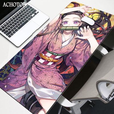 แผ่นรองเมาส์ Ergonomic ขนาดใหญ่ Anime Demon Killer XXL แผ่นรองแล็ปท็อป Kimetsu no Yaiba แผ่นรองเมาส์เกมคอมพิวเตอร์ แผ่นรองโต๊ะพรมยาง
