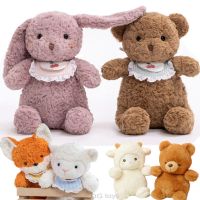 Fluffy Hair Super soft Elephant Lamb Cuddly Plushies Doll Stuffed Animals Long Plush Bib Brown Bear Chick Baby Appease Doll toys