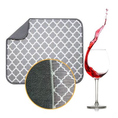 【CC】 Dish Drying Sink Drainer Microfiber Cushion Tableware Absorbent Hotel Bar Placemat