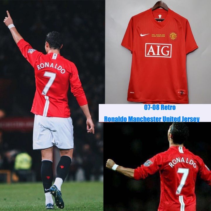 Top 2008 Manchester FINAL MOSCOW RONALDO Retro Jerseys Classic